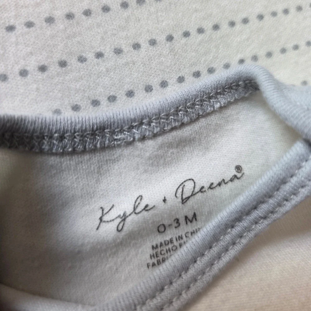 Carters Kyle Deena Baby Boys Bodysuits Lot 4 0-3 Months Blue Elephant Ribbed
